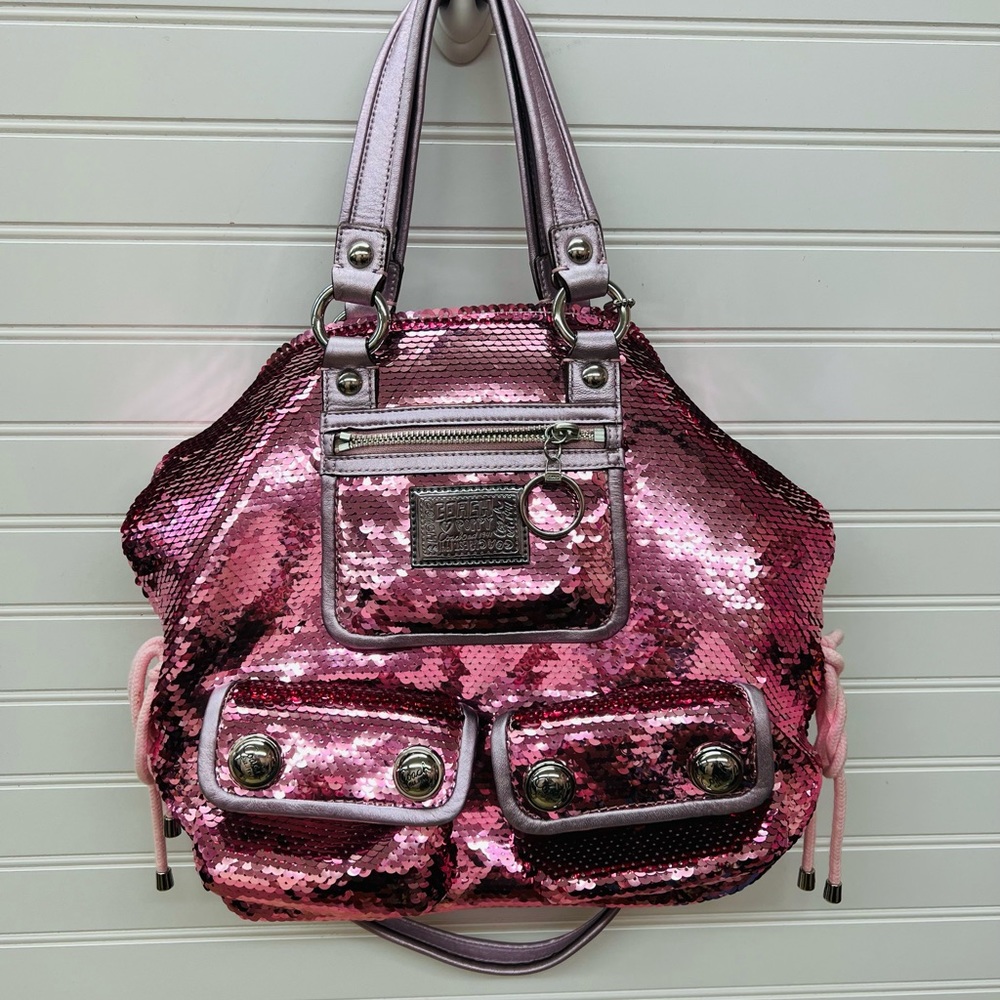 Coach Pink Sequin Tote Bag - Picture 3 of 9